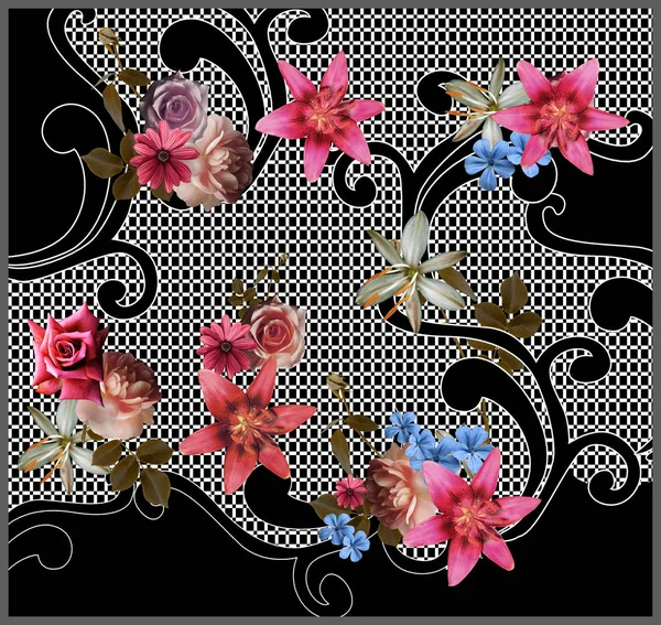 Flower plaid — Stock Photo, Image