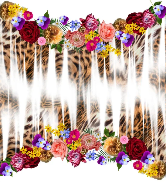 flowers leopar patern