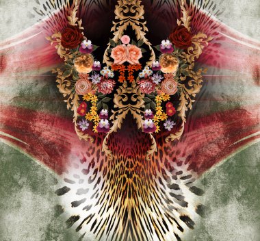 çiçek leopar arka plan