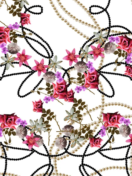 Μαργαριτάρι άνθη μοτίβο — Φωτογραφία Αρχείου