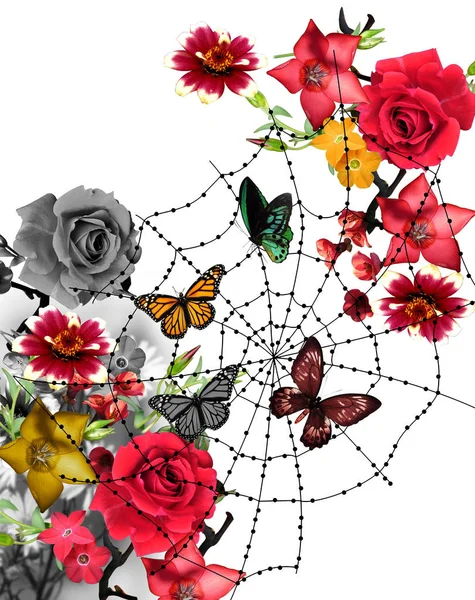 Kelebek ve çiçek — Stok fotoğraf