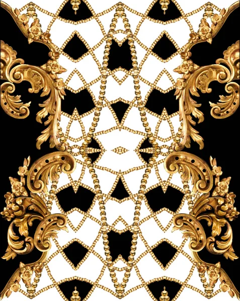 Golden baroque ornament — Stock Photo, Image