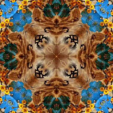 çiçek ve Leopar deri arka plan