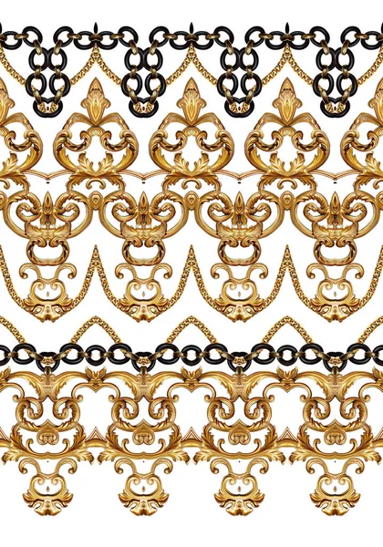 Barocco dorato e catena — Foto Stock