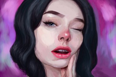 Bir kız bilgisayar grafik görüntüsünü gösteren resim