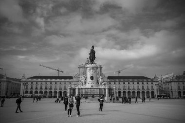 Lizbon / Portekiz - 17 Şubat 2018: tarihsel Meydanı