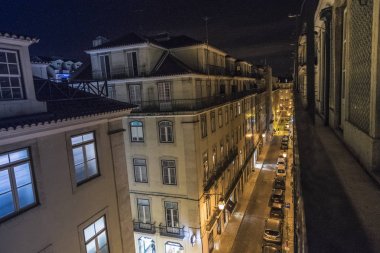 Lizbon / Portekiz - 17 Şubat 2018: balkon görünümü