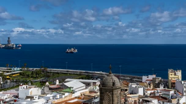 Las Palmas Grand Canaria Espagne Février 2018 Vue Cathédral Las — Video