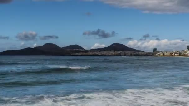 Las Palmas Grand Canaria Španělsko Února 2018 Oceánu Vlny Časová — Stock video