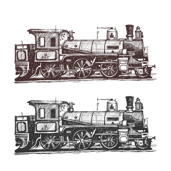 Retro vintage oyma tekniğinde lokomotif