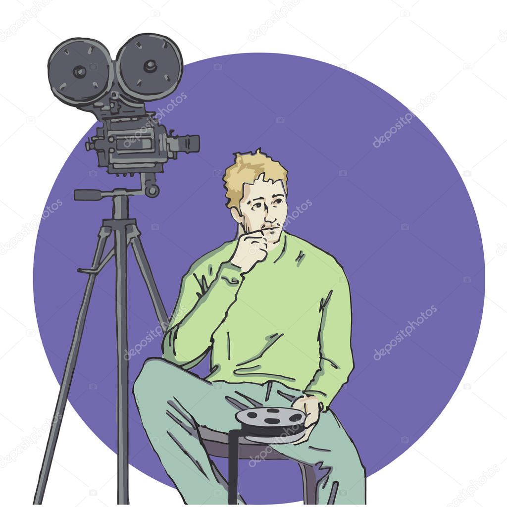 Vector illustration of cameraman