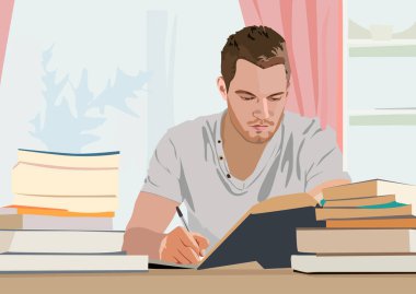 realistic vector illustration of writer clipart