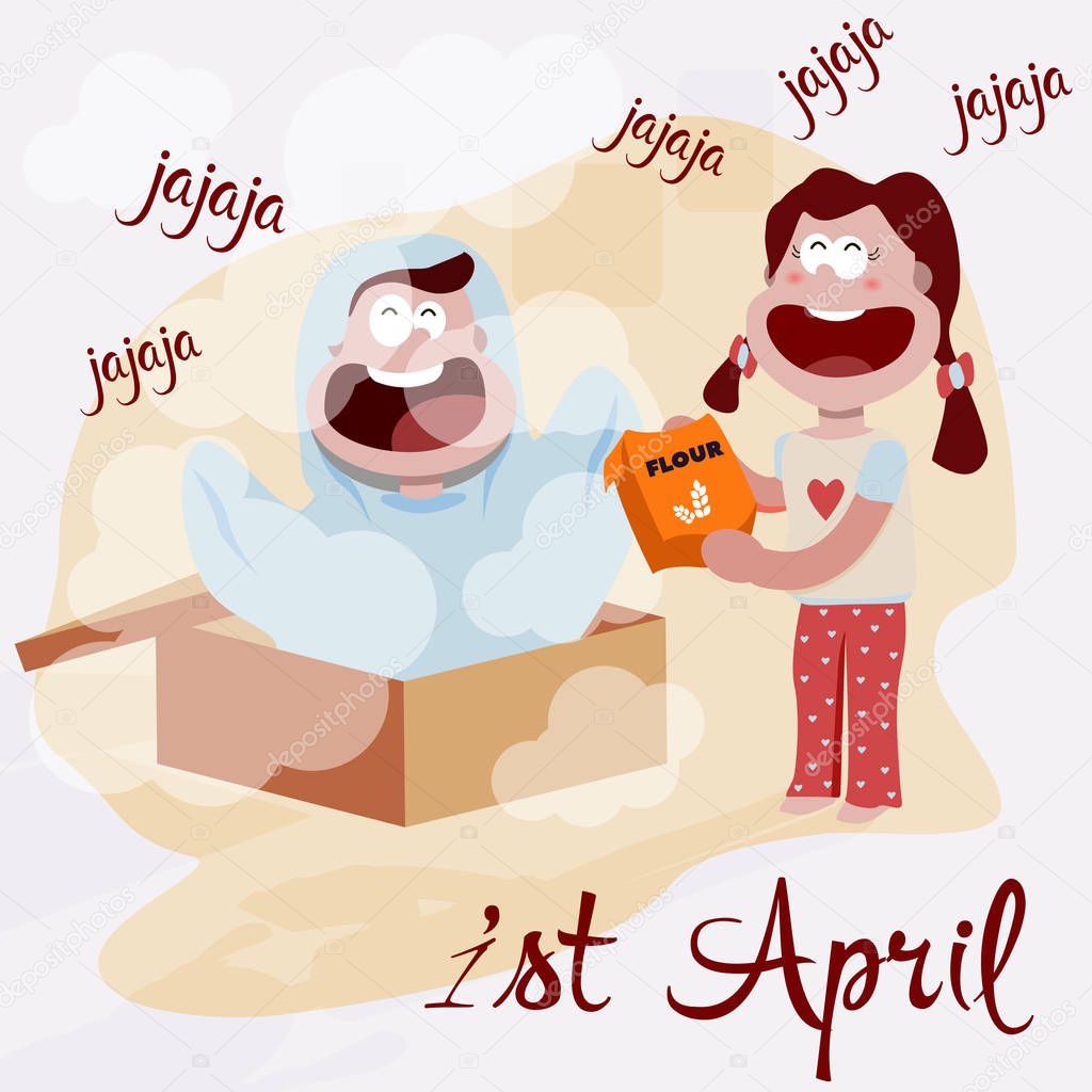 Illustration of April fool's day,first April.