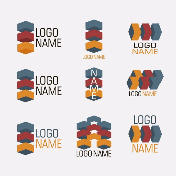 Vector set of abstract logos icons isolated. — Stock Vector