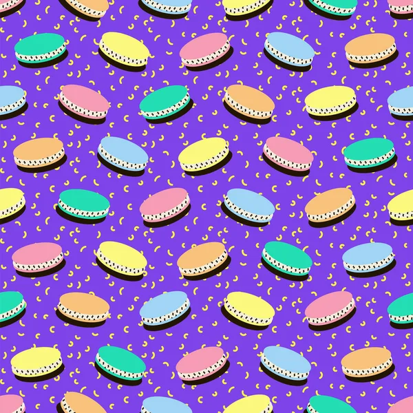 Trendy geometrik öğeleri memphis kartları. Retro tarzı doku, desen.