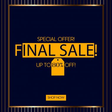 Absrtract satış banner şablon tasarımı altın gradyan şeritler ile.