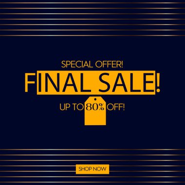 Absrtract satış banner şablon tasarımı altın yatay gradyan şeritler ile.