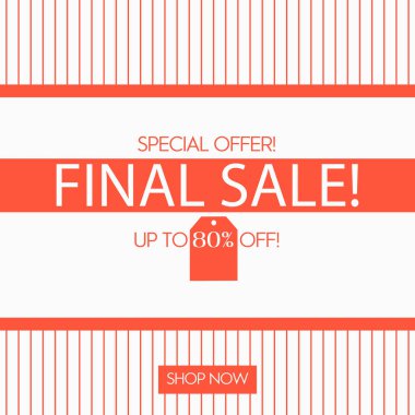 Absrtract satış banner şablon tasarımı kırmızı dikey şeritler ile.