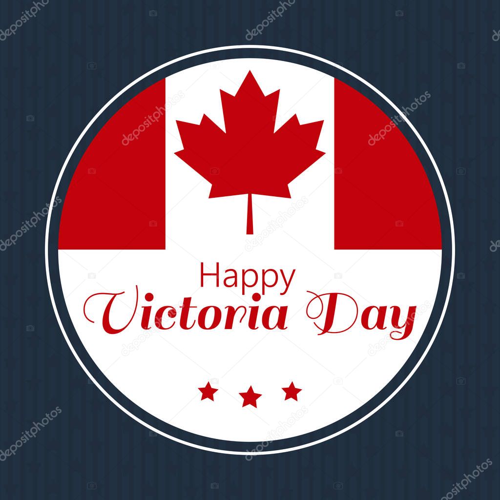 Design vector illustration greeting card of Happy Victoria Day.