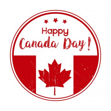 Mutlu Kanada günü vektör çizim tebrik kartı.