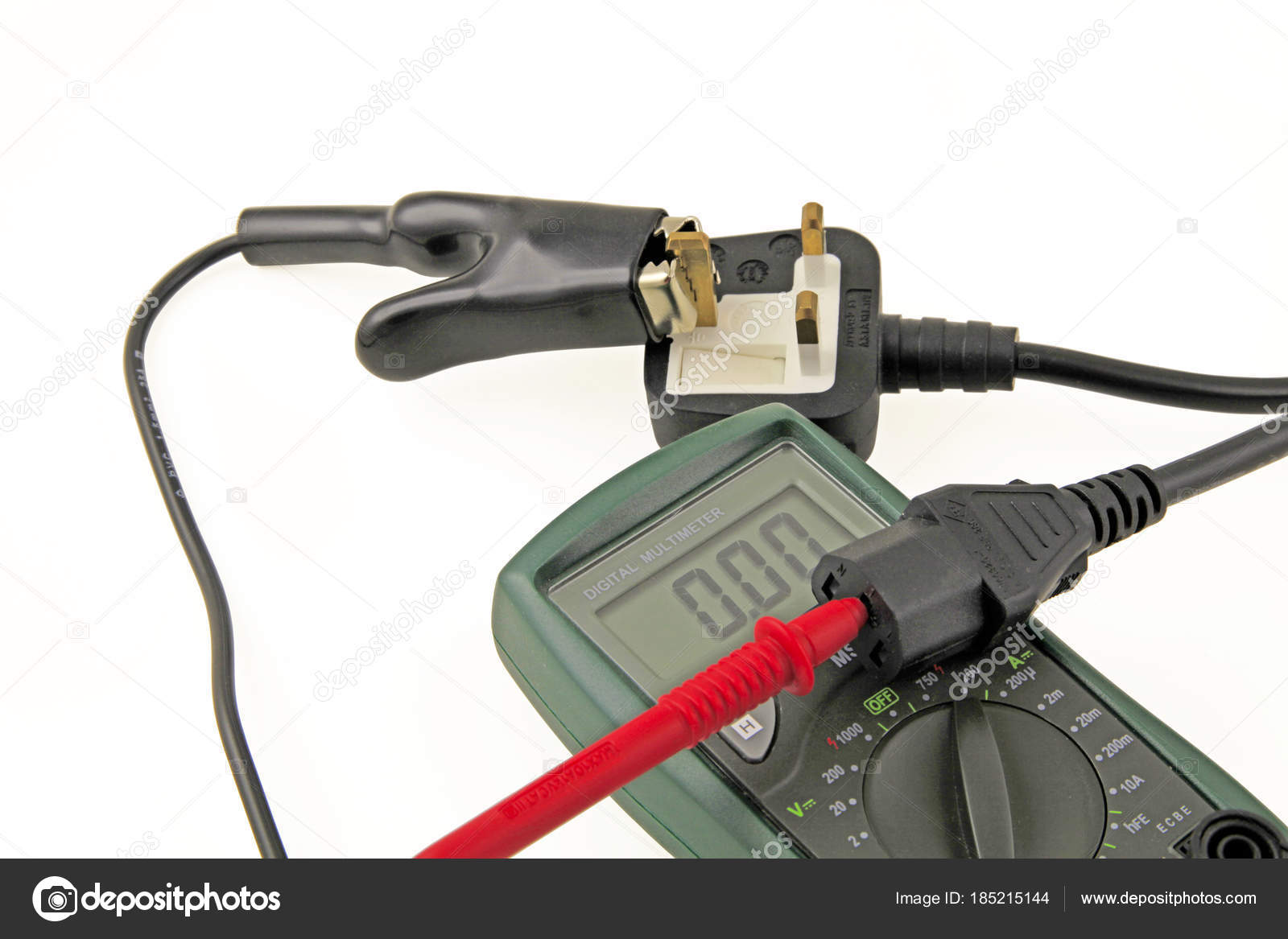 Teste Continuidade Testando Terra Com Multímetro Cabo Ampères Fundo