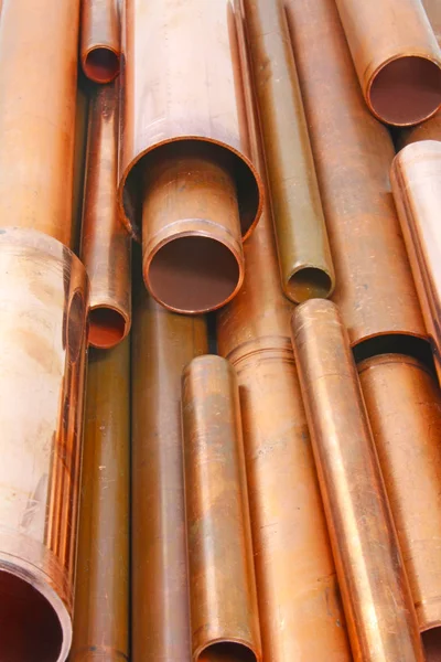 Copper pipes  Plan view of various lengths of copper pipes