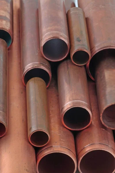 Copper pipes  Plan view of various lengths of copper pipes