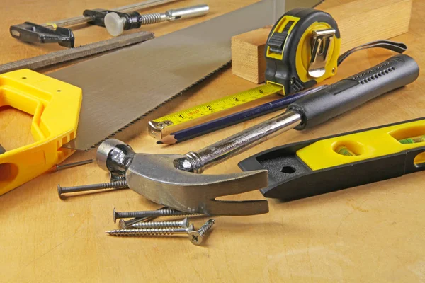 Carpenter tools  A carpenters bench with various tools