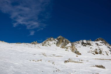Panoramik dağ manzaralı, Passo Tonale, İtalya