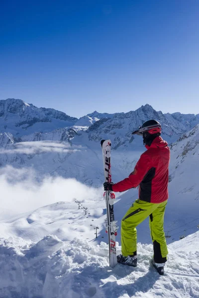 Skier above the clouds — Stock Photo, Image
