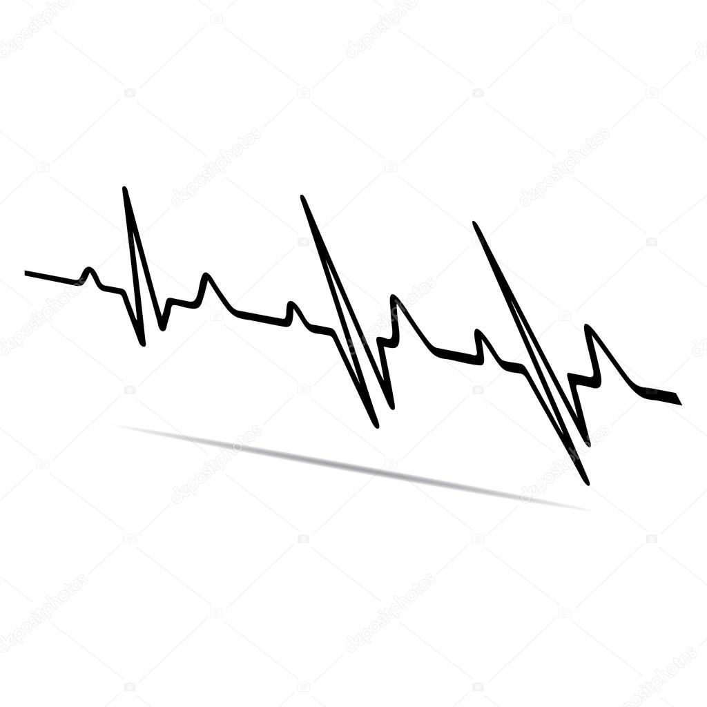 Vector Illustration heart rhythm ekg .