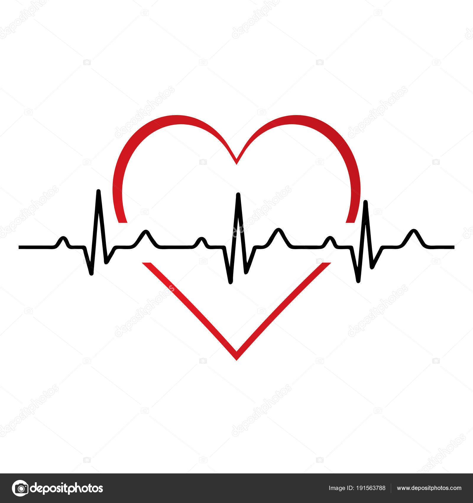 Heartbeat / heart beat pulse flat icon for medical. Stock Vector by ...