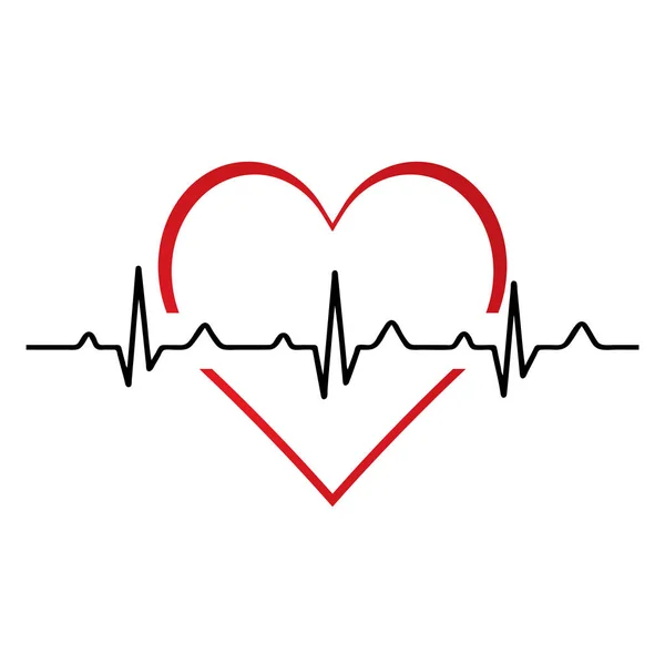 Pulso cardíaco / latido del corazón icono plano para médicos . — Vector de stock