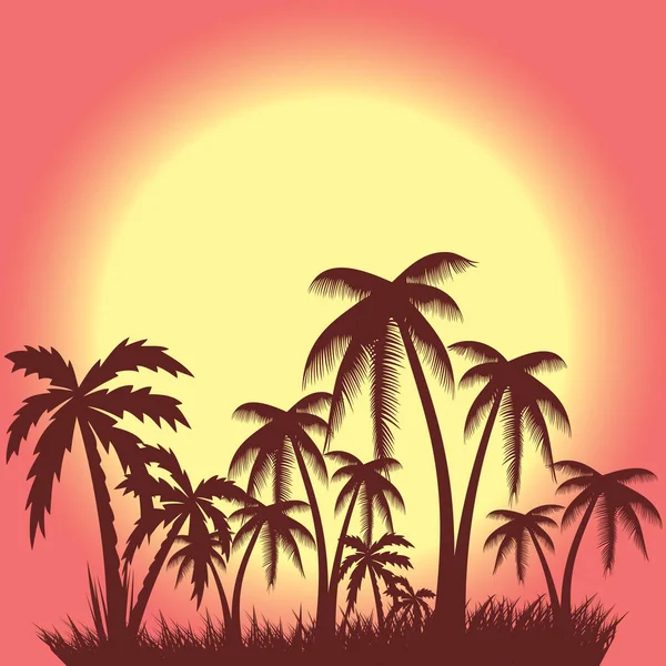 夏季棕榈树背景 — 图库矢量图片