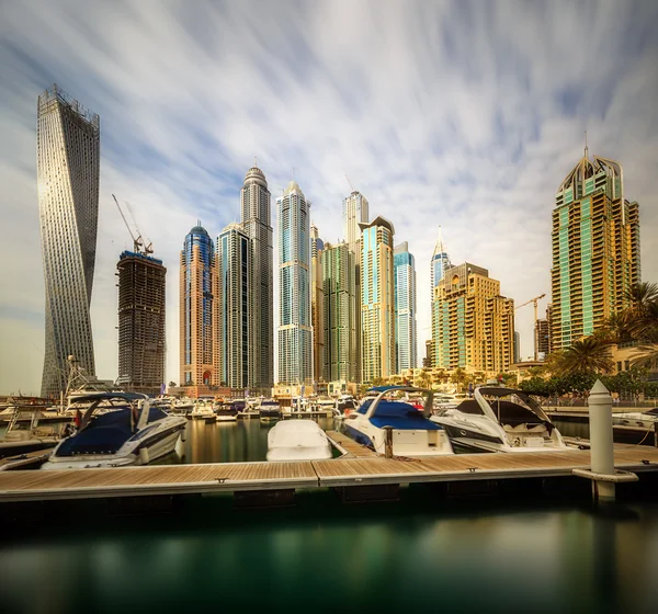阿拉伯联合酋长国，迪拜，迪拜滨海湾的全景视图 — 图库照片