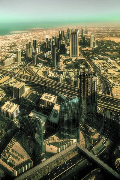 Lihat gedung pencakar langit Sheikh Zayed Road — Stok Foto