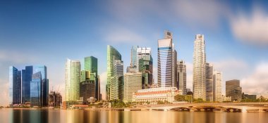 Singapur manzarası ve marina Bay görünümü