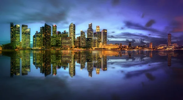 Panoráma Singapuru a pohled na marina bay — Stock fotografie