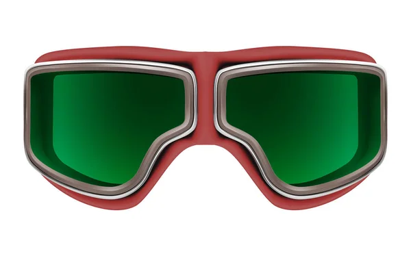 Lunettes d'aviateur rétro 3D réalistes pour avion — Image vectorielle