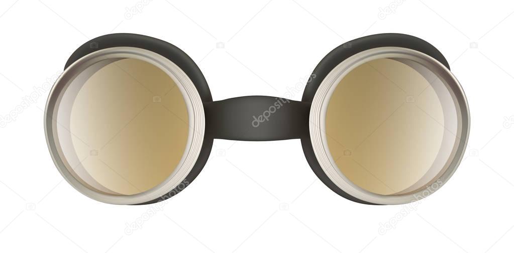 Weird safety goggles isolated on white