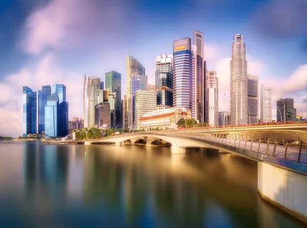Singapore skyline bakgrund — Stockfoto