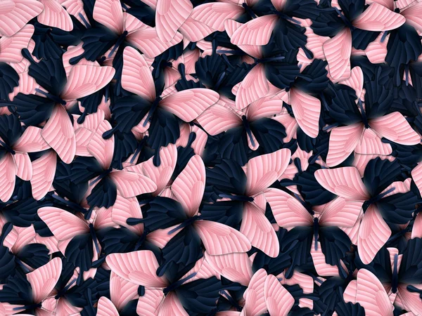 Seamless pattern with lot of different butterflys — Stock Photo, Image