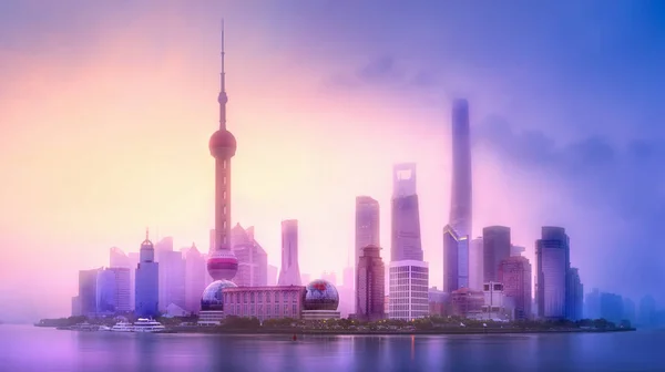 Shanghai skyline gród — Zdjęcie stockowe