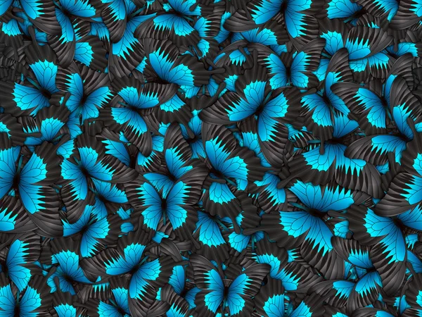 Seamless pattern with lot of different butterflys — Stock Photo, Image