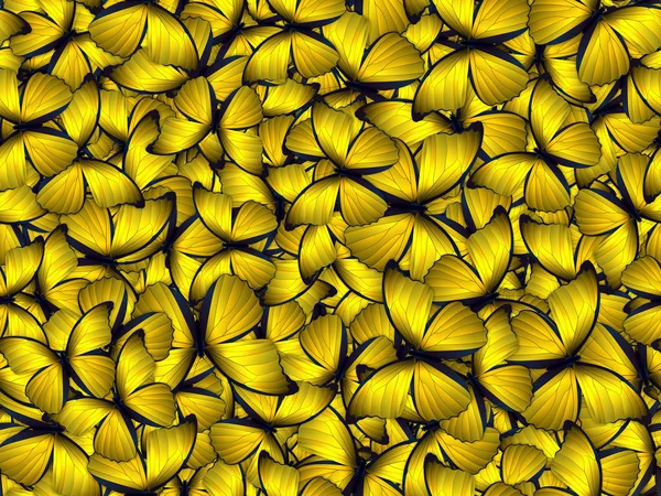 Seamless mönster med massa olika butterflys — Stockfoto