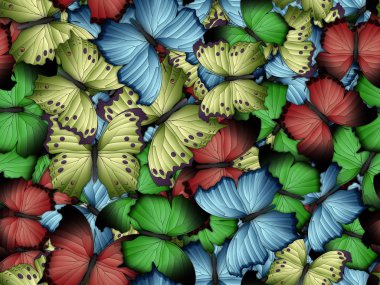 Çok farklı butterflys ile Seamless Modeli