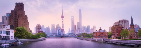 Shanghai Panorama Panorama — Stock fotografie