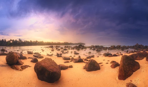 Tropischer Strand bei Sonnenuntergang — Stockfoto