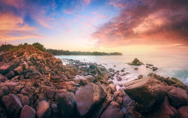 Tropischer Strand bei Sonnenuntergang — Stockfoto