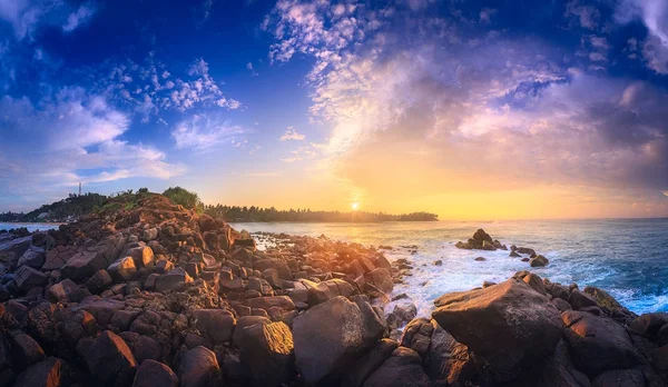 Tropical beach on sunset — Stock Photo, Image